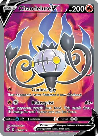 Image of Chandelure V (Full Art) 247/264  - Holofoil SWSH08 Fusion Strike - Ultra Rare