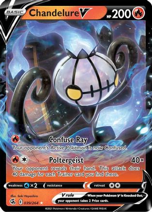 Image of Chandelure V 039/264  - Holofoil SWSH08 Fusion Strike - Ultra Rare