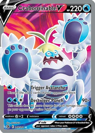 Image of Crabominable V (Full Art) 248/264  - Holofoil SWSH08 Fusion Strike - Ultra Rare