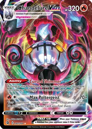 Image of Chandelure VMAX 040/264  - Holofoil SWSH08 Fusion Strike - Ultra Rare