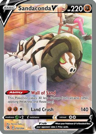Image of Sandaconda V (Alternate Full Art) 252/264  - Holofoil SWSH08 Fusion Strike - Ultra Rare