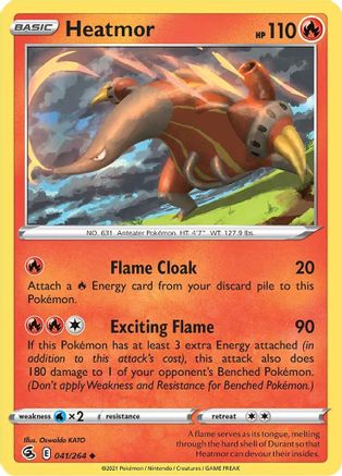 Image of Heatmor 041/264  - Reverse Holofoil SWSH08 Fusion Strike - Uncommon