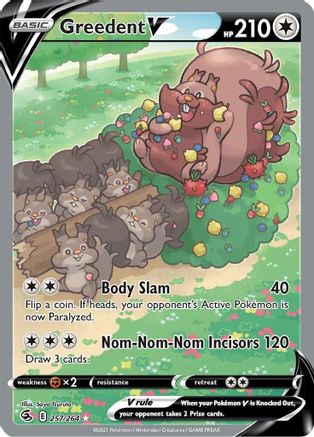 Image of Greedent V (Alternate Full Art) 257/264  - Holofoil SWSH08 Fusion Strike - Ultra Rare
