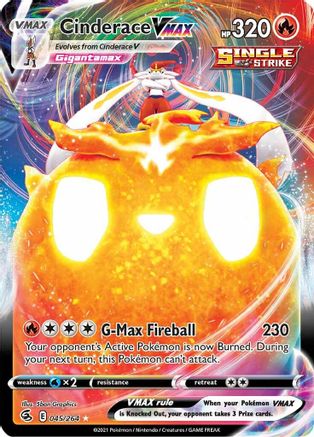 Image of Cinderace VMAX 045/264  - Holofoil SWSH08 Fusion Strike - Ultra Rare