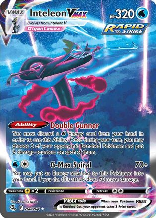 Image of Inteleon VMAX (Alternate Art Secret) 266/264  - Holofoil SWSH08 Fusion Strike - Secret Rare