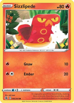 Image of Sizzlipede (46) 046/264  SWSH08 Fusion Strike - Common