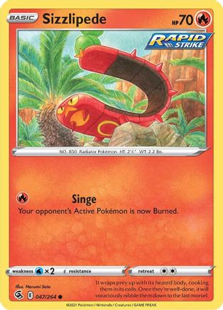 Image of Sizzlipede (47) 047/264  SWSH08 Fusion Strike - Common