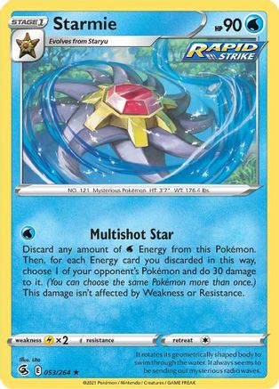 Image of Starmie 053/264  - Holofoil SWSH08 Fusion Strike - Holo Rare