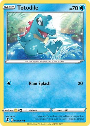 Image of Totodile 055/264  - Reverse Holofoil SWSH08 Fusion Strike - Common