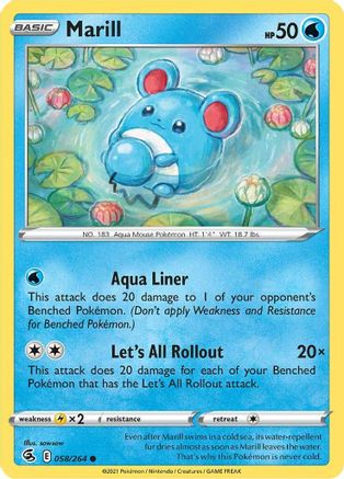 Image of Marill 058/264  SWSH08 Fusion Strike - Common