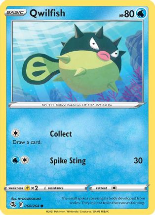 Image of Qwilfish 060/264  SWSH08 Fusion Strike - Common