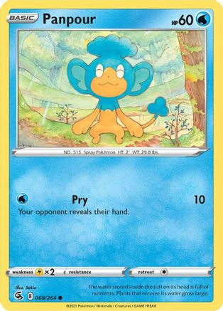 Image of Panpour 068/264  - Reverse Holofoil SWSH08 Fusion Strike - Common