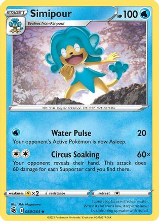 Image of Simipour 069/264  SWSH08 Fusion Strike - Uncommon