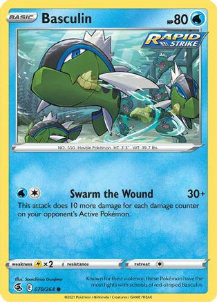 Image of Basculin 070/264  - Reverse Holofoil SWSH08 Fusion Strike - Common