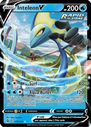 Image of Inteleon V 078/264  - Holofoil SWSH08 Fusion Strike - Ultra Rare