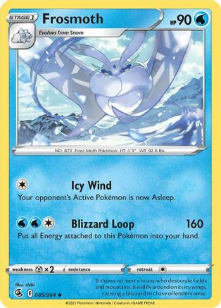 Image of Frosmoth 085/264  - Reverse Holofoil SWSH08 Fusion Strike - Uncommon