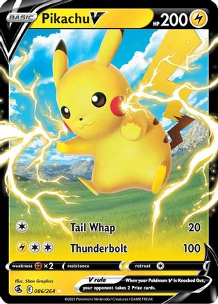 Image of Pikachu V 086/264  - Holofoil SWSH08 Fusion Strike - Ultra Rare
