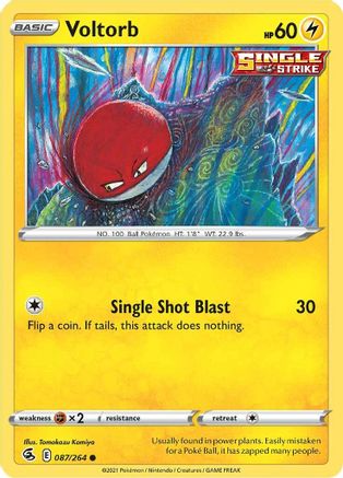 Image of Voltorb 087/264  - Reverse Holofoil SWSH08 Fusion Strike - Common