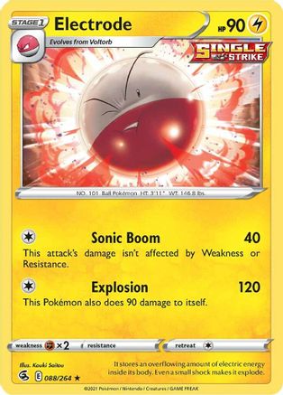 Image of Electrode 088/264  - Reverse Holofoil SWSH08 Fusion Strike - Rare
