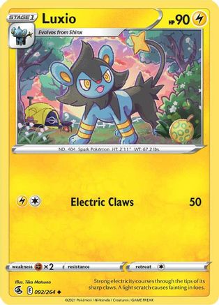 Image of Luxio 092/264  SWSH08 Fusion Strike - Uncommon