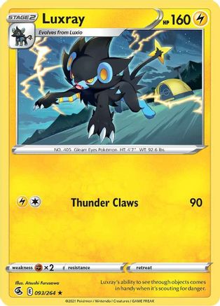 Image of Luxray 093/264  - Reverse Holofoil SWSH08 Fusion Strike - Rare