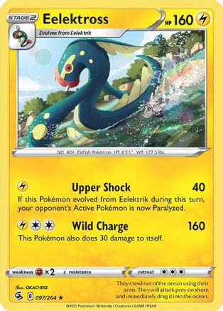 Image of Eelektross 097/264  - Reverse Holofoil SWSH08 Fusion Strike - Rare