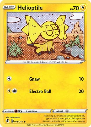 Image of Helioptile 098/264  SWSH08 Fusion Strike - Common