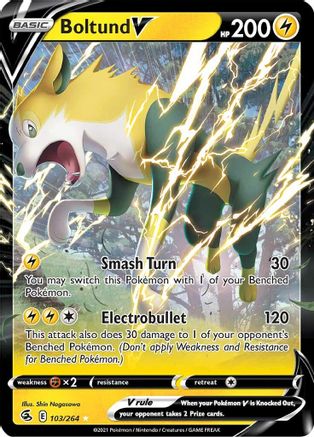 Image of Boltund V 103/264  - Holofoil SWSH08 Fusion Strike - Ultra Rare