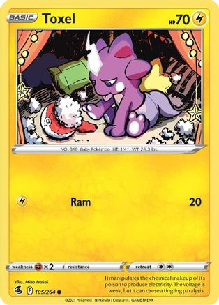Image of Toxel (105) 105/264  - Reverse Holofoil SWSH08 Fusion Strike - Common