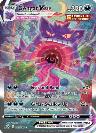 Image of Gengar VMAX (Alternate Art Secret) 271/264  - Holofoil SWSH08 Fusion Strike - Secret Rare