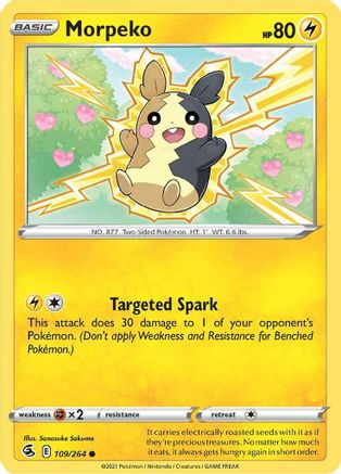 Image of Morpeko (109) 109/264  - Reverse Holofoil SWSH08 Fusion Strike - Common