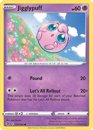 Image of Jigglypuff 110/264  SWSH08 Fusion Strike - Common