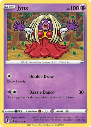 Image of Jynx 112/264  - Reverse Holofoil SWSH08 Fusion Strike - Common