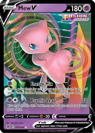 Image of Mew V 113/264  - Holofoil SWSH08 Fusion Strike - Ultra Rare