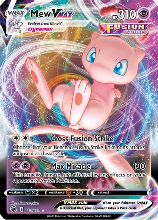 Image of Mew VMAX 114/264  - Holofoil SWSH08 Fusion Strike - Ultra Rare