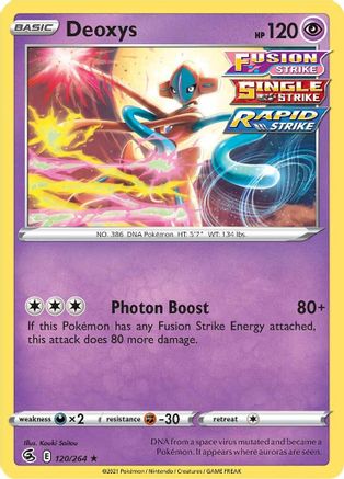Image of Deoxys 120/264  - Reverse Holofoil SWSH08 Fusion Strike - Holo Rare