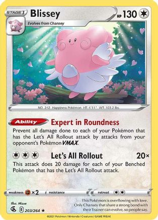 Image of Blissey 203/264  - Reverse Holofoil SWSH08 Fusion Strike - Rare