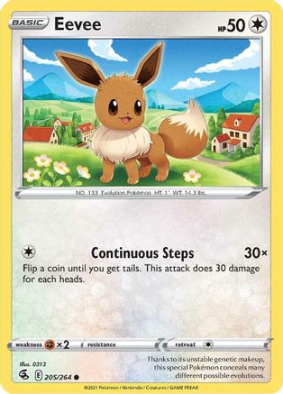 Image of Eevee 205/264  SWSH08 Fusion Strike - Common