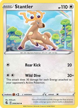 Image of Stantler 208/264  - Reverse Holofoil SWSH08 Fusion Strike - Uncommon
