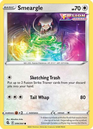 Image of Smeargle 209/264  - Reverse Holofoil SWSH08 Fusion Strike - Common