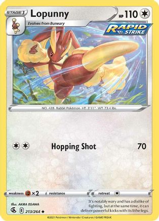 Image of Lopunny 213/264  SWSH08 Fusion Strike - Uncommon