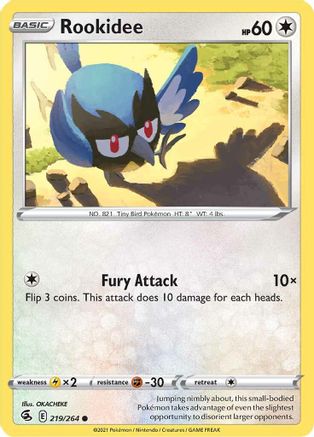 Image of Rookidee 219/264  SWSH08 Fusion Strike - Common