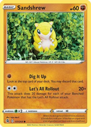 Image of Sandshrew 131/264  - Reverse Holofoil SWSH08 Fusion Strike - Common