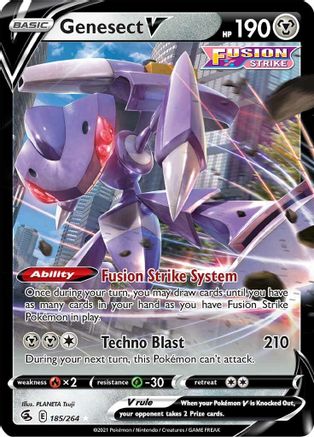 Image of Genesect V 185/264  - Holofoil SWSH08 Fusion Strike - Ultra Rare