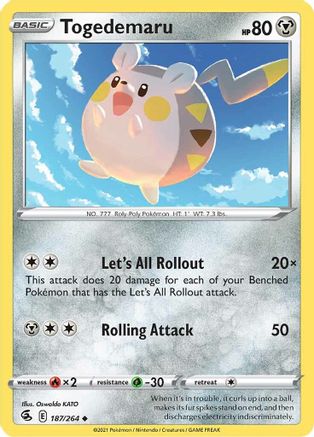 Image of Togedemaru 187/264  SWSH08 Fusion Strike - Uncommon