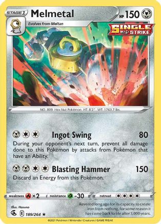 Image of Melmetal 189/264  - Holofoil SWSH08 Fusion Strike - Holo Rare