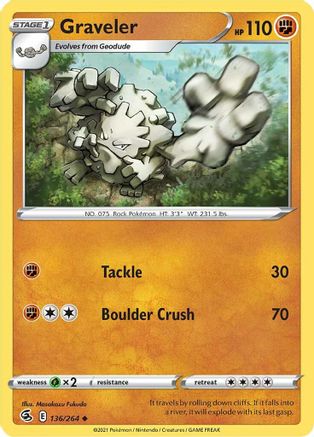 Image of Graveler 136/264  SWSH08 Fusion Strike - Uncommon