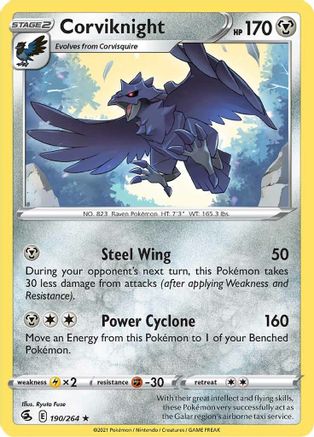 Image of Corviknight 190/264  SWSH08 Fusion Strike - Rare