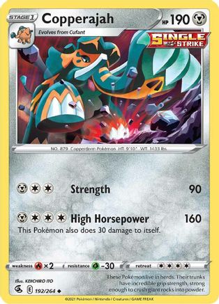 Image of Copperajah 192/264  - Reverse Holofoil SWSH08 Fusion Strike - Uncommon