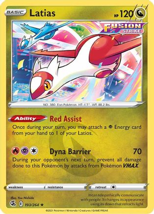 Image of Latias 193/264  SWSH08 Fusion Strike - Rare